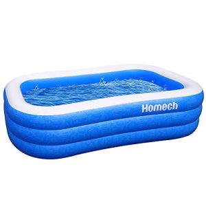 Homech Inflatable Swimming Pools, Inflatable Kiddie Pools, Family Swimming Pool, Swim Center for Kids, Adults, Babies, Toddlers, Outdoor, Garden, Backyard, 95 x 56 x 22 in