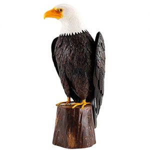 Chisheen Bald Eagle Outdoor Metal Yard Art Statue and Sculpture for Garden Lawn Patio Living Room Decoration