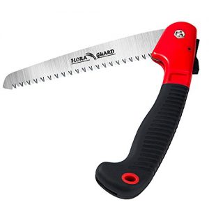 FLORA GUARD Folding Hand Saw, Camping/Pruning Saw with Rugged 7.7 Inch Blades Professional Folding Saw Razor Tooth Sharp Blade Solid Grip(Red)
