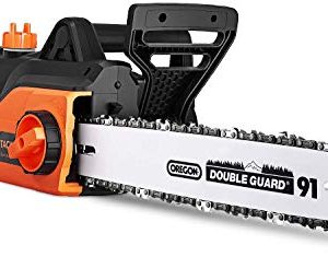 TACKLIFE Electric Chainsaw, 15 Amp Chainsaw Corded, 18-Inch Chain Bar, 13m/s Chain Speed, Tool-Free Chain Tensioning, Auto Oiling, Copper Motor, Lightweight
