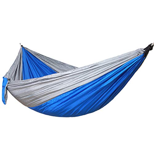 Haluoo Lightweight Portable Nylon Camping Hammock Single Double Outdoor Travel Tree Hammock Beach Parachute Hammock Stick Hammock to Prevent Rollover for Camping Hiking Backpacking (Blue)