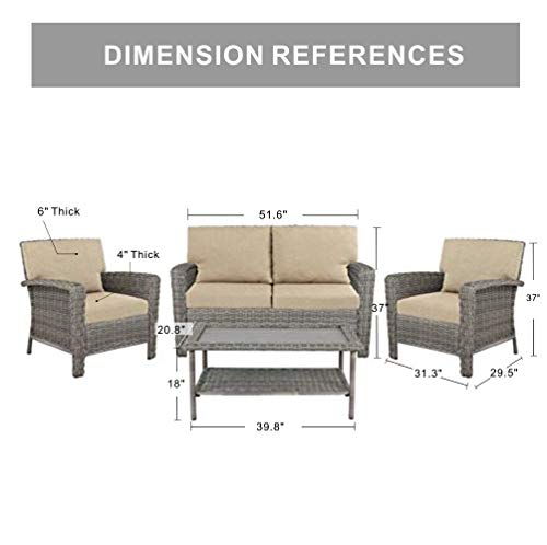 Quality Outdoor Living Milton All-Weather 4 Piece Deep Seating Set Sale ...