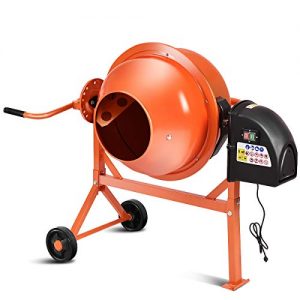 Goplus Electric Cement Concrete Mixer 1/2HP 2.2 Cubic Ft Barrow Machine for Mixing Mortar, Stucco and Seeds