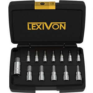 LEXIVON HEX Bit Socket Set, Premium S2 Alloy Steel | 13-Piece SAE 5/64" - 9/16" Set | Enhanced Storage Case (LX-142)