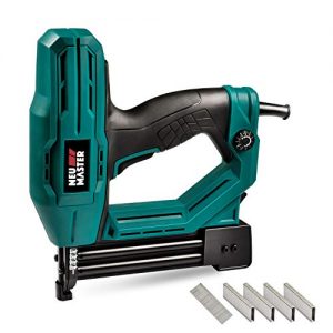 Electric Brad Nailer, NEU MASTER NTC0040 Electric Nail Gun/Staple Gun for Upholstery, Carpentry and Woodworking Projects, 1/4'' Narrow Crown Staples 400pcs and Nails 100pcs Included