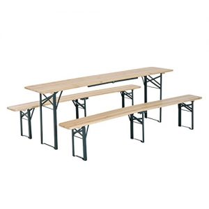 Outsunny 7' Wooden Outdoor Folding Patio Camping Picnic Table Set with Bench