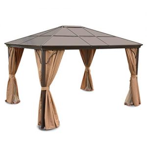YITAHOME Hardtop Aluminum Permanent Gazebo - Gazebo Canopy Replacement for Patios and Outdoor Patio Garden Gazebo with 2-Layer Sidewalls (12ft x 10ft)