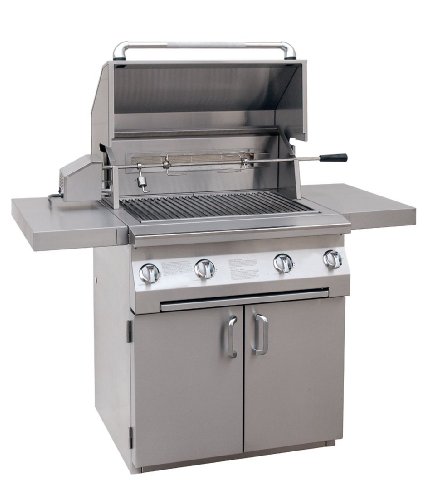 Solaire 30-Inch InfraVection Propane Cart Grill with Rotisserie Kit, Stainless Steel