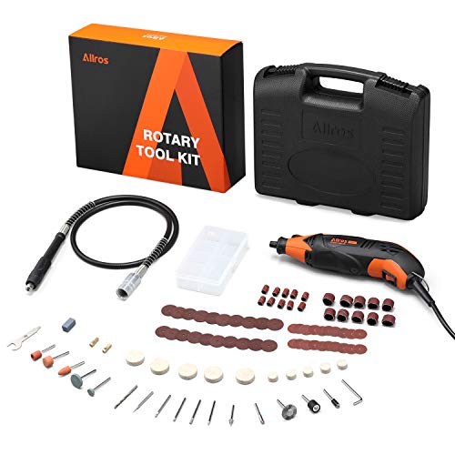 ALLROS 170W Rotary Tool Kit 6 Variable Speed Levels with Flex Shaft, 100pcs Accessories and Carrying Case Multi-functional for Home Crafting Projects, Cutting, Detail Sanding, Engraving, Wood Carving