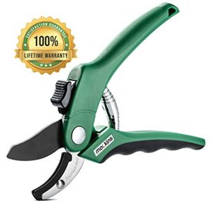 Mockins Professional Heavy Duty Garden Anvil Pruning Shears, Tree Trimmers Secateurs, Hand Pruner, Stainless Steel Blades | 8 mm Cutting Capacity