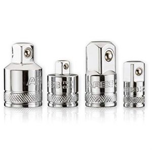 ARES 70007 - 4-Piece Socket Adapter and Reducer Set - 1/4-Inch, 3/8-Inch, & 1/2-Inch Ratchet/Socket Set Extension/Conversion Kit - Premium Chrome Vanadium Steel with Mirror Finish
