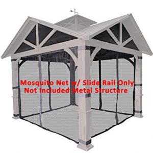 APEX GARDEN Replacement Mosquito Netting with Slider Rail for Allen + roth Model #GF-18S112B (Screen NET ONLY)