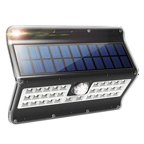 Solar Lights Outdoor, 3 Optional Modes Wireless Motion Sensor Solar Light, IP 65 Waterproof, Security Lights for Front Door, Yard, Garage, Deck, 1 Pack