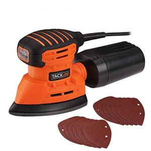 Mouse Detail Sander, TACKLIFE 12000OPM Electric Sander with 12Pcs Sandpapers (80 & 180 Grits), 1.1A(130W) Hand Sander with Dust Collection System and 9.84Ft(3Meter) Power Cord for Home Decoration, DIY