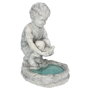 Design Toscano SH38100313 Tommy at The Turtle Pond Little Boy Statue, Full Color