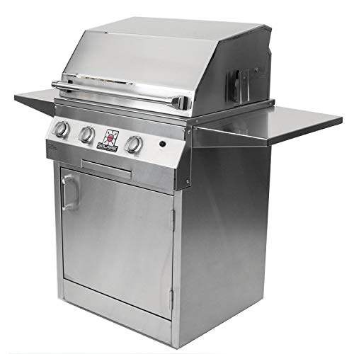 Solaire 27-Inch Deluxe InfraVection Propane Grill on Square Cart with Rotisserie Kit, Stainless Steel