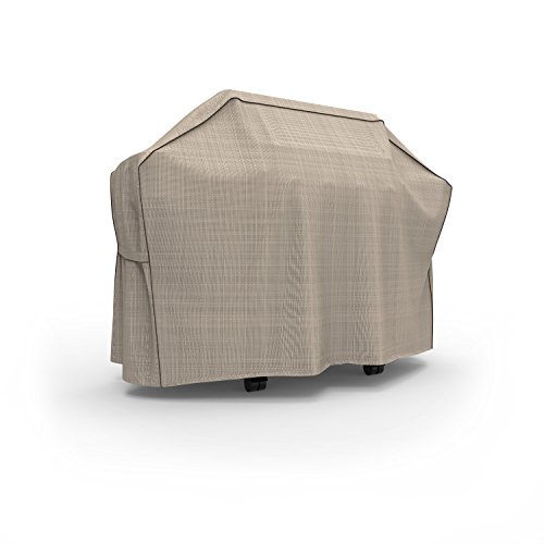 Budge P8006PM1 English Garden BBQ Grill Cover Heavy Duty and Waterproof, 70" Wide, Tan Tweed