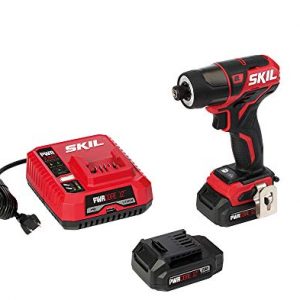 SKIL PWRCore 12 Brushless 12V 1/4 Inch Hex Cordless Impact Driver, Includes Two 2.0Ah Lithium Batteries and PWRJump Charger - ID574402
