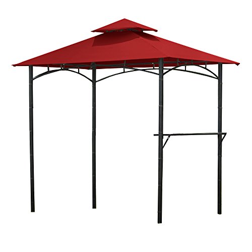Garden Winds Replacement Canopy Top Cover for Bamboo Look Grill Gazebo - Riplock 350 - Cinnabar