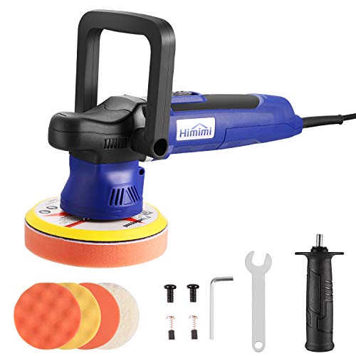 Polisher, HIMIMI 6 Inch Car Buffer Polisher Sander with 6 Variable Speed 2000-6400RPM, Detachable Handle, 4 Pads Ideal for Cars, Boats, Furnitures Polishing, Sanding and Waxing