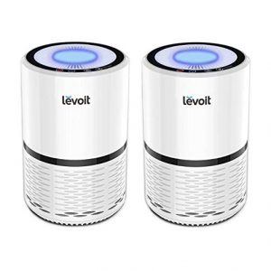 LEVOIT Air Purifier for Home Smokers Allergies and Pets Hair, True HEPA Filter, Quiet in Bedroom, Filtration System Cleaner Eliminators, Odor Smoke Dust Mold, Night Light, LV-H132,2PACK