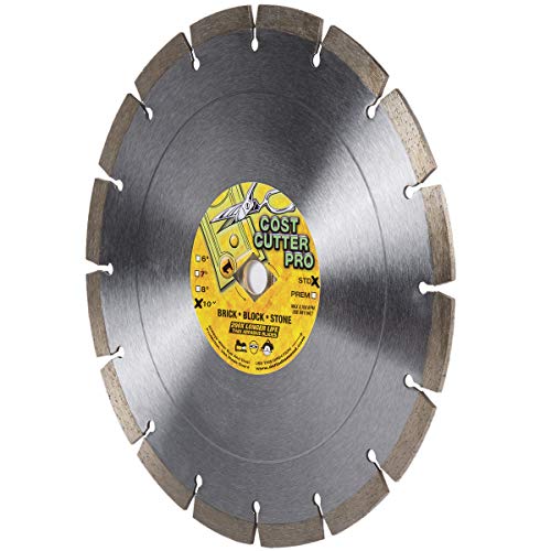 Cost Cutter Pro Wet/Dry Segmented Diamond Blade for Masonry, Stone, Concrete, Roof Tile and Similar Materials (10" X .100 X DM-7/8"-5/8" Arbor)