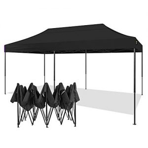AMERICAN PHOENIX 10x20 Canopy Tent Pop Up Portable Instant Commercial Tent Heavy Duty Outdoor Market Shelter (10'x20' (Black Frame), Black)