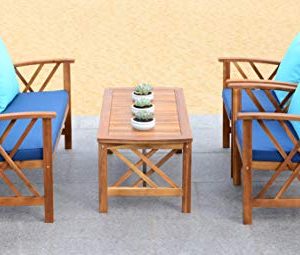 Safavieh Collection Fontana Teak Look and Navy 4 Pc ... Safavieh Collection Fontana Teak Look and Navy 4 Pc ... on Safavieh Fontana Patio Set id=91353