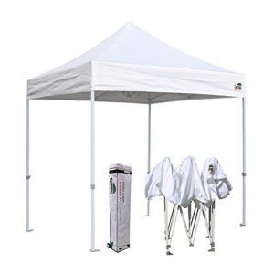 Eurmax 8x8 Feet Ez Pop up Canopy, Outdoor Canopies Instant Party Tent, Sport Canopy Bonus Roller Bag (White)
