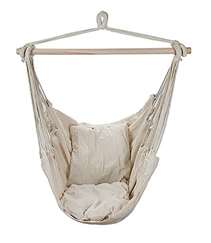 ARAD Hammock Patio Chair, Hanging Porch Swing with Cushions, Indoor or Outdoor Seat