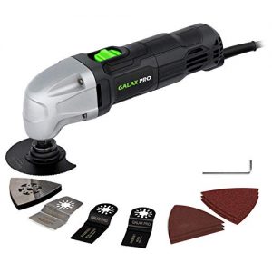 Oscillating Tool, 1.5A Oscillating Multi Tool Oscillating Angle:3° GALAX PRO 22000 OPM Multi-Tool with 3x Saw Blades, 1pcs Semi Circle Blade Sanding Plate, 6pcs Sanding Papers for Sanding, Grinding
