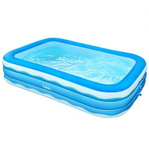 Sable Inflatable Pool, 118 x 72.5 x 20in Rectangular Swimming Pool for Toddlers, Kids, Family, Above Ground, Backyard, Outdoor