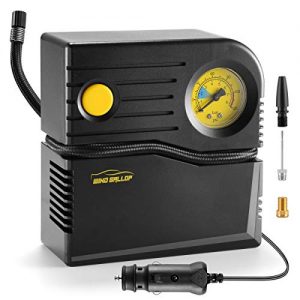 WindGallop Small Portable Air Compressor Tire Inflator with Pressure Gauge Car Tire Pump 12V DC Tire Compressor Electric Air Pump for Car Tires Bike Motorbike Tire Balls Other Inflatables (Yellow)
