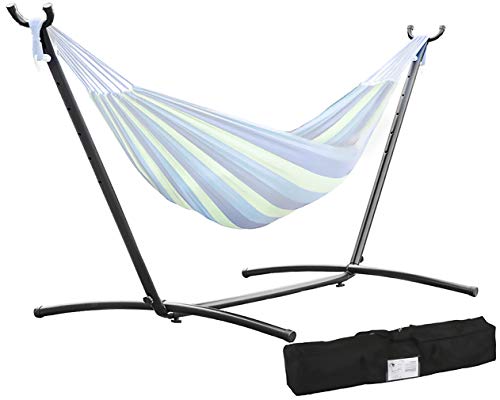 FDW Hammock Stand Portable Heavy Duty Hammock Stand Portable Steel Stand Only for Outdoor Patio or Indoor with Carrying Case (No Hammock)