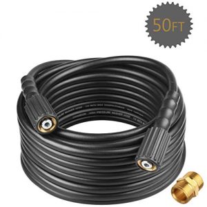 Coyardor 50 FTX 1/4 Inch, High Pressure Washer Hose 3300 PSI, M22 14mm and M22 15mm, Replacement Power Washer Hose