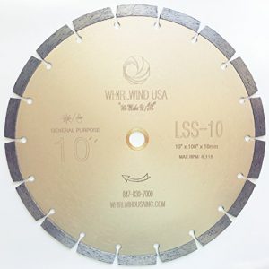 Whirlwind USA LSS 10-Inch Dry or Wet Cutting General Purpose Power Saw Segmented Diamond Blades for Concrete Stone Brick Masonry (Factory Direct Sale) (10")