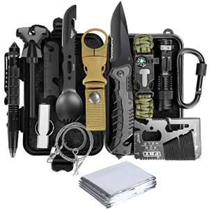 Lanqi Gifts for Men, Emergency Survival kit 14 in 1, Survival Gear, Tactical Survival Tool for Cars, Camping, Hiking, Hunting, Fishing (Survival kit 1)