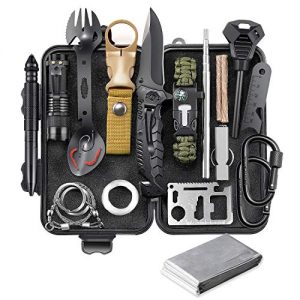 EILIKS Survival Gear Kit, Emergency EDC Survival Tools 24 in 1 SOS Earthquake Aid Equipment, Cool Top Gadgets Valentines Birthday Gifts for Men Dad Him Husband Boyfriend Teen Boy Camping Hiking