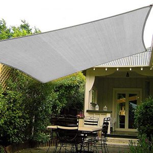 Shade&Beyond Sun Shade Sail 10'x10' Square Canopy Sail Sunshade UV Block for Patio Yard Backyard Light Grey