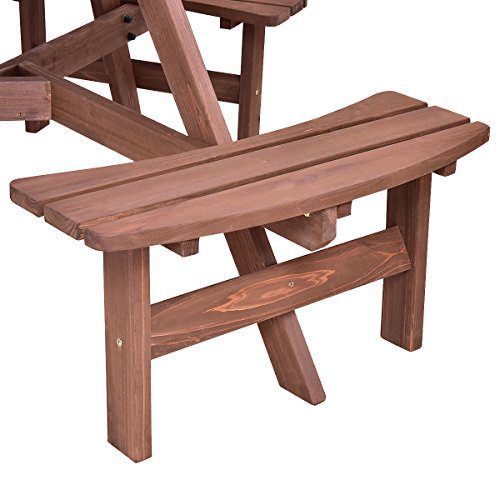 Giantex 6 Person Wooden Picnic Table Set with Wood Bench ... (500 x 500 Pixel)