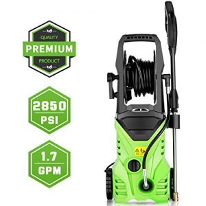 Homdox 2850 PSI Pressure Washer, Electric Pressure Washer, Power Washer, Professional Washer Cleaner Machine with 5 Interchangeable Nozzles, 1800W,1.70 GPM, Hose with Reel (Green)