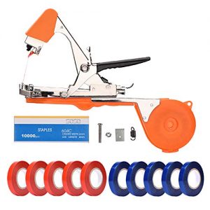 FUNTECK Plant Tying Machine Tapener Tool for Grapes, Raspberries, Tomatoes and Vining Vegetables, Comes with Tapes, Staples and Two Replacement Blades