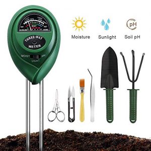 Soil Moisture Meter Sunlight Tester with Upgrade Bonsai Tools, 3 in 1 Soil Test Kit for PH/Moisture/Light, for Home and Garden, Lawn, Farm, Indoor & Outdoor Plants Care (No Battery Needed)
