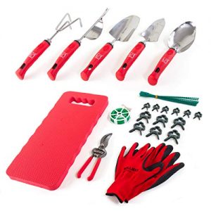 Wellmax Garden Tools Set of 12 with Gardening Gloves, Pruning Shear and 7 Piece Stainless Steel Hand Digging Tool Heavy Duty kit
