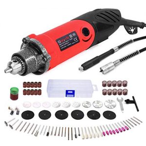 240W Rotary Tool Kit, GOXAWEE Power Die Grinder Set with 1/4 Inch 3-Jaw Chuck (0.5-6 mm), 6 Step Variable Speed, Advanced Flex Shaft & 82Pcs Multifunctional Accessories for DIY Projects