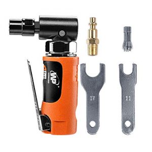 WORKPAD Mini Air Angle Die Grinder，20000 RPM, Mini Pneumatic Tools, Equipped with 1/4-inch, 1/8-inch collets and 2 wrenches