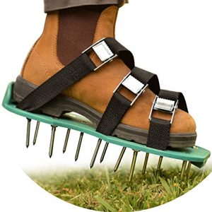NiG Tools Healthy and Reviving Lawn Treatment | All-in-1 Aerator Shoes | Heavy Duty Spiked Shoes, 2" Long Steel Nails, 3 Adjustable Durable Straps with Metal Buckles | 2 Extra Spikes and Small Wrench
