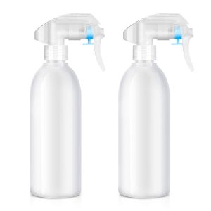 Jhua Plant Mister Spray Bottle Empty Plastic Spray Bottles for Cleaning Solutions, Plants, Essential Oils, Hair, Aromatherapy - 300ml/10oz Refillable Container, Fine Mist (2 Pack, White)