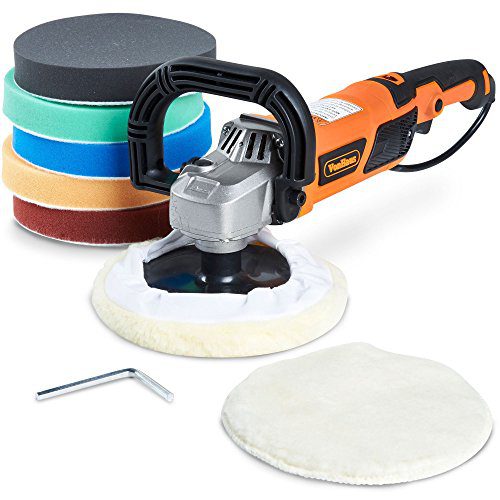 Vonhaus Rotary Polisher Sander, Car Polishing Machine 10-Amp Electric 7” Pad with Accessory Kit 6 Variable Speeds and 7 Pads to Buff, Polish, Smooth and Finish – 600-3000 RPM Ideal for Cars, Boats