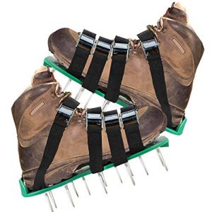 KedsHome Lawn Aerator Shoes 4 Metal Buckles and Adjustable Straps, Strengthened Sole Design Lawn Sandals. Heavy Duty 26 Large Spikes, 2.2 inches for Aerating Your Yard